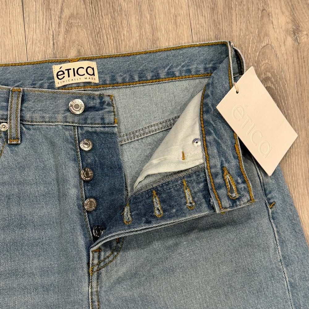 Etica Casual Sky Blue Denim Tyler High Rise Straight Leg Jeans - Picture 3 of 7